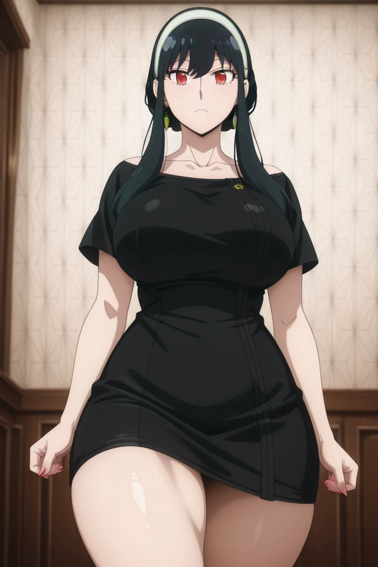 Masterpiece, beautiful details, perfect focus, smooth 8K wallpaper, 4320p, high resolution, exquisite texture in every detail, perfect eyes very high detailed, perfect pupils, sclera_eyes_detail, eyes:1.2, human anatomy correct, pastel, hyper_detailed:1.5, (masterpiece), (picture-perfect:1.4), photo, portrait, 8k, UHD, high_resolution, very_high_resolution, 1girl, solo, short_hair, breasts, looking at viewer, blush, smile, bangs, skirt, (((gigantic_breasts))), detailed background, gloves, room Japanese background, hair between eyes, bare shoulders, jewelry, sitting, short hair, closed mouth, ((red eyes)), black hair, earrings, horns, black gloves, elbow gloves, black skirt, cape, streaked hair, covered navel, skindentation, open legs, legs_spread, cross, demon horns, impossible clothes, underbust, black cape, bodystocking, cross-laced clothes, iron cross, cross earrings, breast curtains, (((torn clothes: 1.5))), ((well drawn and drawn)), (full body),,anime