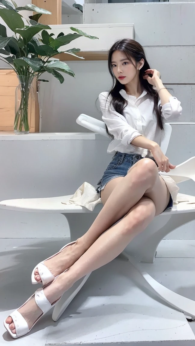 (Woman in her 20s), Beautuful Women、Full body like、((Outdoors、a park、flower viewing、Sitting on the meadow with M-shaped legs))、 Detailed and beautiful lips 、 Clear and beautiful face and well-proportioned eyes, (Very beautiful and discreet makeup、Light makeup, beautiful brown hair、semi long hair、Put your ears out )、well-formed nose、Thin eyebrows、like photo、 Fictional art、High resolution, Best Quality, Masterpiece、The 8k quality, Masterpieces of beautiful colors, Tindall Effect, Real Photos, High resolution, Soft light, High quality, Smooth and sharp, 10x pixelated、(Beautiful eyeshadow: 1.8), (Perfect eyes, Pretty Girl Solo: 1.8),、(NSFW)、Slimed、skinny、Ecstatic look、((jumper skirt、long skirt:1.2))、Cute round face, unbelievable Ridiculous、foco nítido、(F Cup Breasts)、Slimed、clear double eyelids、Patchley's Eye、(((Spread your legs wide with M-shaped legs、Sit with your knees、Show panties on purpose:1.2)))、((White sexy panties)))、((bare-legged、sandal))、Realistic body、Textured skin、Lean proportions、Model body type、detailed finger、extremely detailed eye and face、beautidful eyes、long eyeslashes、8Head and body、电影灯光、Light on the face