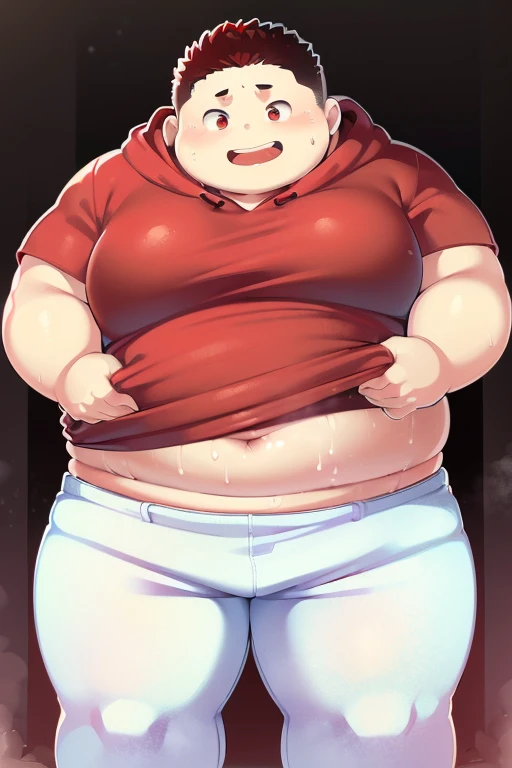 ((androgynous)), beautiful, (very short hair), (pudgy face), (thick),(ikemen), ((boyish)), (handsome), (chubby), belly, muscular, (beefy), (mischievous boy), (ちょんまげ), (cool), (nipples)