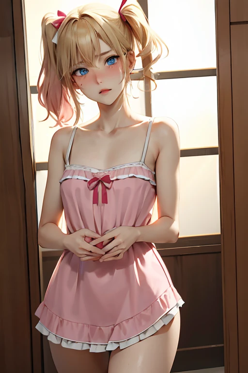 1girl in, idol, modeled, depth of fields, a picture, filmg, faces, skiny, a smile, 鎖骨, movie, camisole, selfy, natta,