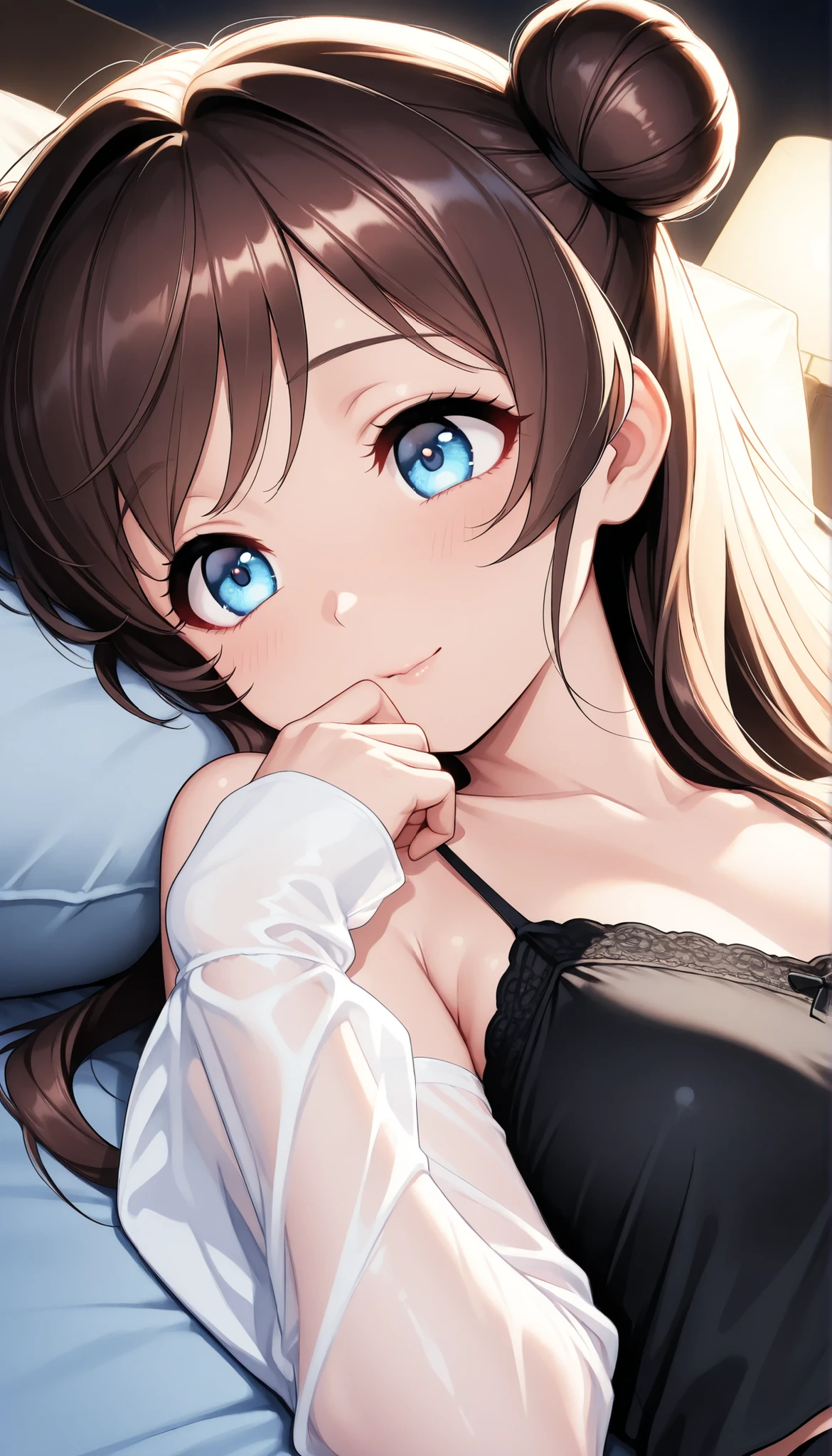 ((fumika sagisawa))、sfw,Perfect Face、(hair band、Loungewear)、sofa、(Embarrassed、blush)、masturbation、Ecstasy face、Watery eye、sexy、Sweat