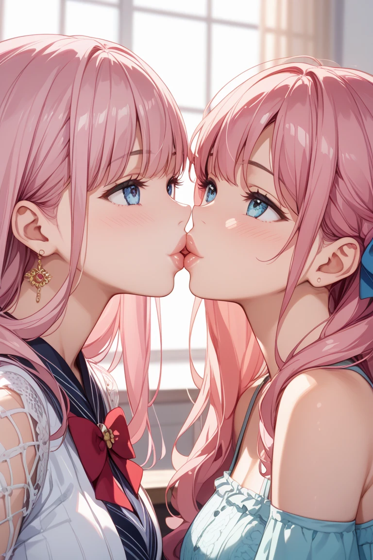Girls making out, Girls kissing.