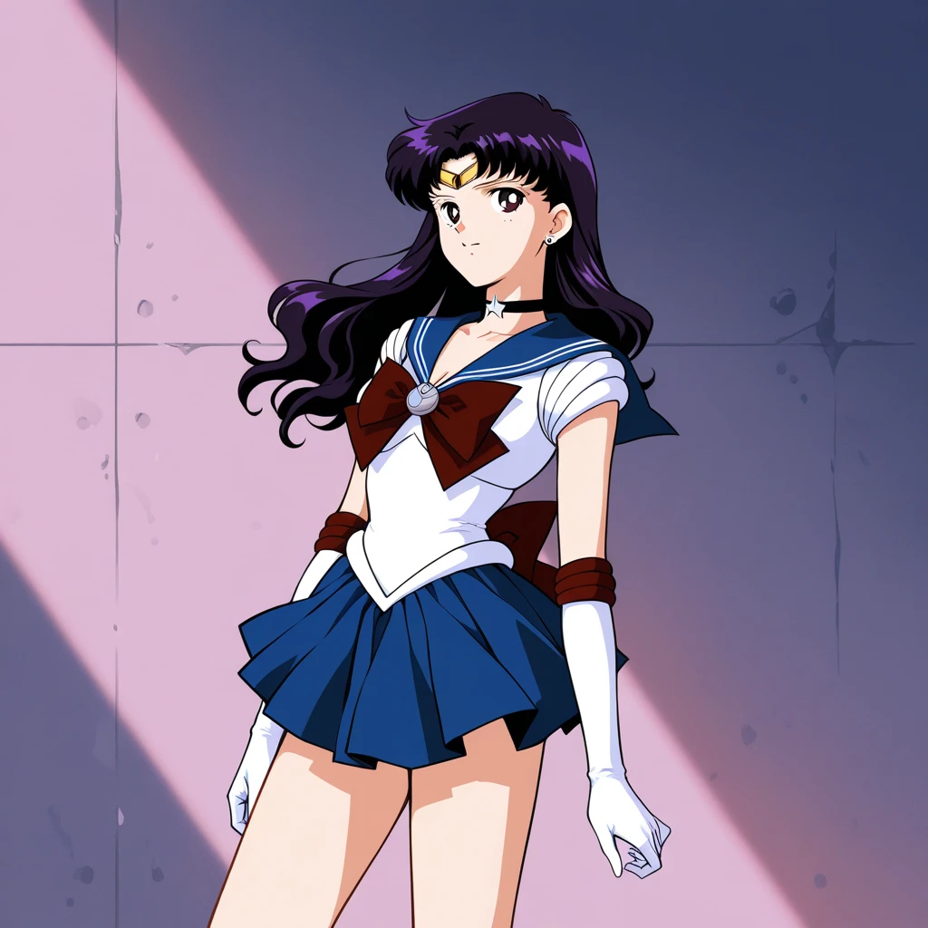 Obra maestra, La mejor calidad, absurdos, antomy perfecto, 1girl, solamente, SMMars, 1990's \(estilo\), En pie, They are smiling, Disparo de vaquero, Uniforme Sailor Senshi, Collar marinero rojo, falda roja, guantes de codo, en postura de espalda, (subir las escaleras) Show off your loot, Backwards, big booty, Buen, muy sexy, tiny breast