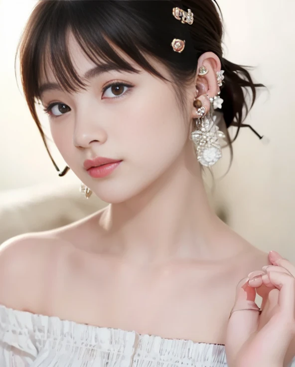 1 Girl,Beautifully detailed face:1.3、(Cowboy shot:1.8)、((no hat:1.3)),((The face is in the center of the frame:1.7))、((Hide your chest and crotch with your hands:1.6))、((The upper thighs fit into the frame:1.7))、((Naked Girls:1.7))、((A naked woman wearing a giant ribbon hair ornament:1.6))、 ((very small flat chest:1.7))、(No underwear:1.7), ((Facing forward:1.6))、Pink Eyeshadow:1.6、((Looking into the camera:1.3))、Very beautiful Japanese idol portraits,
(RAW Photos, Highest quality), (Realistic, Realistic:1.4), (masterpiece),
Very delicate and beautiful, Very detailed, 2k wallpaper, wonderful, finely, Very detailed CG Unity 8K 壁紙, Very detailed, High resolution, Soft Light,
Beautiful detailed girl, Very detailed目と顔, Beautiful and sophisticated nose, Big beautiful eyes, Cinema Lighting,
(Simple and solid background:1.3),
(Blonde medium hair:1.5), (Parted bangs),
Complete Anatomy, Slender body,Very small breasts, Sensual look