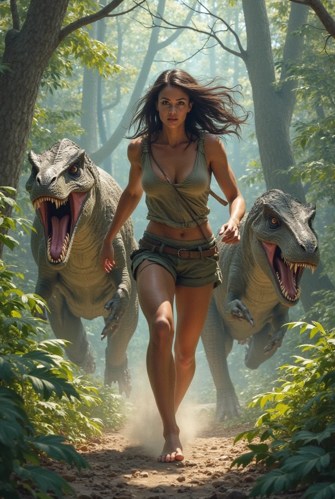 Lucas Bracey, Dinosaurs with wolves on their backs ,(((Beautiful girl is fighting dinosaurs))), 8K, photo RAW, (highly detailedskin: 1.2), (Metamorphosis exposed: 1.1), (Bare back: 1.5), , (What you see from top to bottom:1.5), ((::Je Lee and Joe Madureira style ::2.0 comix illustration style,tatoon style ,, (Beautiful bright background:1.2),, Fantastic painting , ::jason fabok   and yoji shinkawa  style ::2.0 comix illustration style,tatoon style , Comic book style , (Beautiful bright background:1.2),, Fantastic painting ,in graffiti style; Master parts, best qualtiy, high high quality, Highly detailed CG unit 8k wallpaper, scenecy, an award winning photograph, NFFSW, The is very detailed, trending on artstationh, Trend of CGsociety, with an intricate, high detal, art by midjourney  style::Kenneth Rocafort style ::2.9 (Master parts:1.2, best qualtiy), (Eyes in Beautiful Details: 1.2),