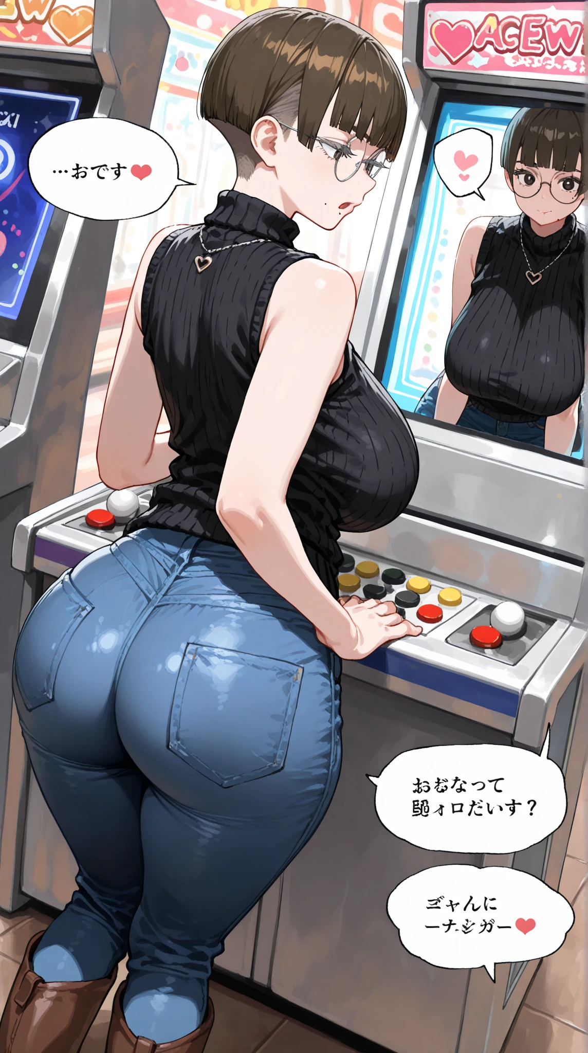 One Woman、Pachinko parlor、Playing slots、Sit on a chair、Place your hand on the slot lever、Play slots、Facing the slots、Facing the slot machine、Large crowd、beautiful girl, Highest quality, Black Pantyhose、Tight Skirt、panties under pantyhose、Thick thighs、Big 、Big Ass、Short Hair、Sweaty body、Sweaty crotch、Orgasmic face、Dirty sound effects、Ecstasy in a flashy way、目の前にLarge crowd、A ton of slot machines、Slot King Pulsar