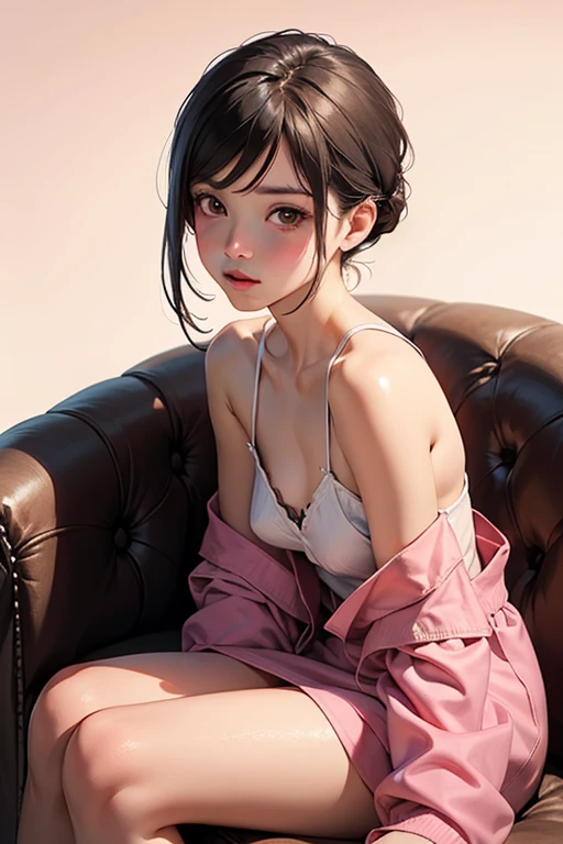 ((((Best Quality, 8K, 32K, masterpiece, 1.2)))),{{solo}},nsfw,{{{Artist: EUPHORIA's style}}},((perfect beautiful face:1.2)), sitting on sofa, ((A man putting soap cream on her public hairs of crotches and removing her public hairs together with cream, removed public hairs with cream:1.3)), leaking pussy juice from, high quality of vagina, vivid pussy ,((a lot of public hairs:1.3)), embarrassed,