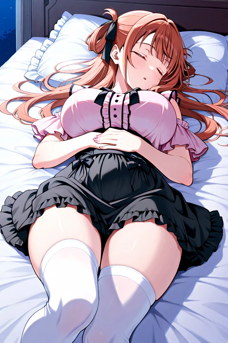 ((super master piece,super fine illustration,best quality,extremely detailed,ultra high res,insanely detailed,game cg)),BREAK,(((perfect anatomy,perfect proportion,artstation female body))),detailed big cute eye,ligne claire,BREAK,gleaming skin,oil,BREAK,nsfw,vulgarity,sex appeal,horny presenting,craving sex,get pleasure,BREAK,(cute erotic toddler girl,loli),slut gal,BREAK,small baby face,childish and super cute,(((blush))),BREAK,peerless super Bishojo,peerless super beautiful girl,super Kawaii,BREAK,low body size,short stature,slender,BREAK,(((((jirai kei))))),BREAK,(pinkblond hair),((two side up hair,long hair)),BREAK,((shiny glossy metaric beautiful hair,gradient hair)),BREAK,((gigantic long breasts)),((puffy nipples,erectile nipples,long nipples,huge areolas,bare breasts)),BREAK,(yumekawa fashion),((frills)),(black and pink one piece lace dress),(See-through:1.4),(detached (((overly long))) bell-bottom-Moe-sleeves,ruffle thigh high knee socks,zettai ryouiki,high heels,garter belt),BREAK,(((((having sex,missionary position,big penis in pussy,intercourse with a man,POV))))),(legs up,spread my legs:1.2),BREAK,POV,love hotel,(lying on bed,arms bhind back:1.4),evening,(sweet pussy,cum in pussy:1.3),