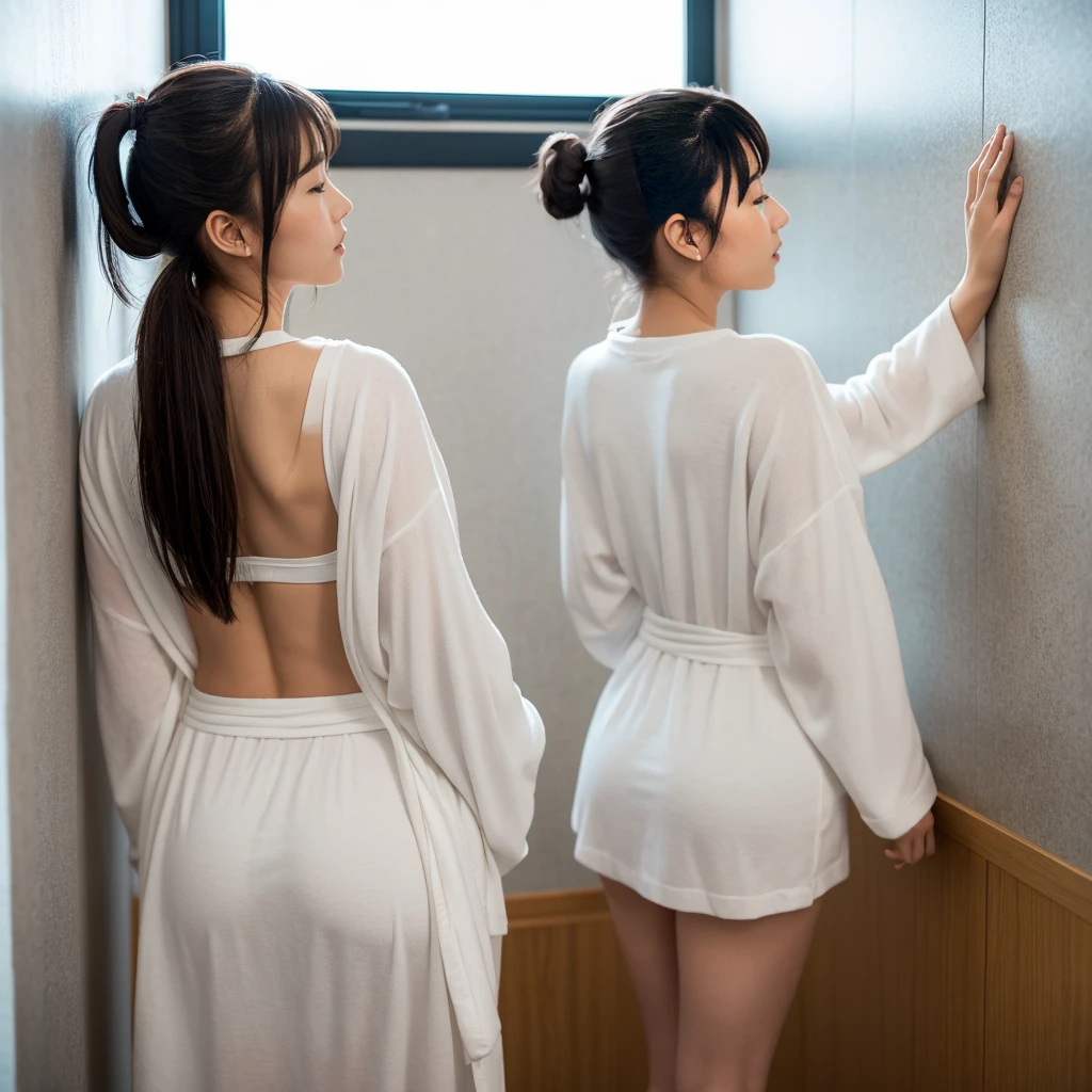 A cute face like a 15-year-old idol Smiling Kindly Japanese maid cafe outfit Maid clothes Cosplay Cleavage Medium bust White panties, (((shibari over clothes, Place your arms behind your back)), bondage, shibari:1.5, Arms tied, Bound breasts), (In a clean room), Daytime, (Are standing),Cleavage,Small Ass、Tortoiseshell binding、RAW Photos Genuine Genuine Real Stick High resolution RAW Photos