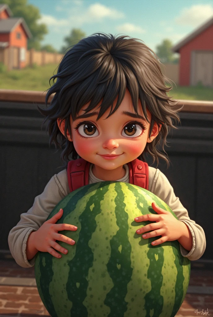 Child eating bitter melon