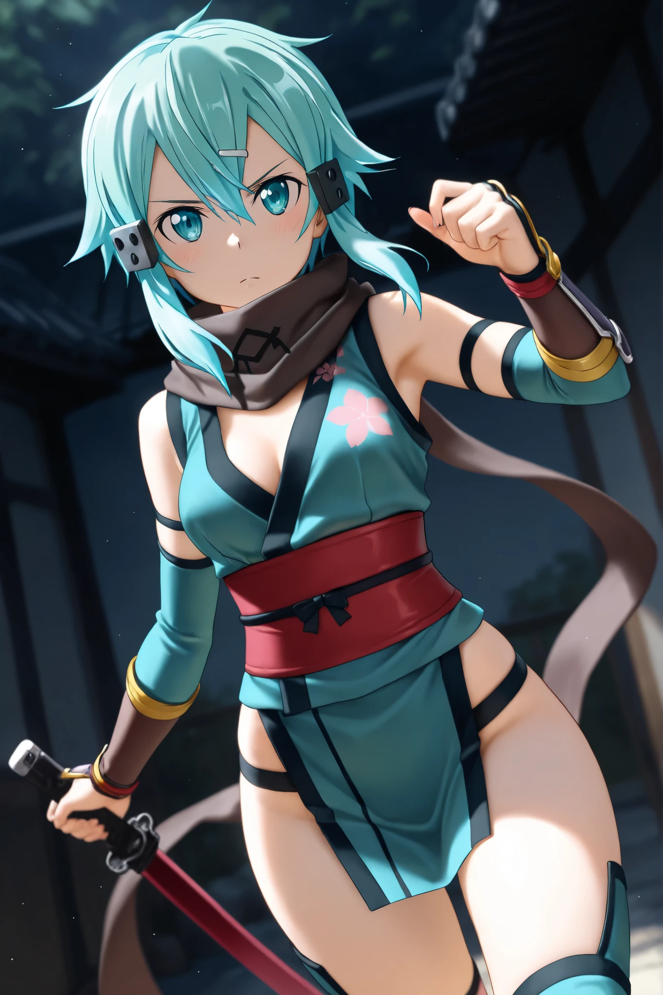 Masterpiece, best quality, 1 girl, Sinon, shocked expression, black bra and underwear, mysterious alley, date, hands forced above head, pinned to wall, blushing, looking at camera, wet pussy, seductive, steamy, dimly lit, intense gaze, seduction, passionate encounter, sensual, steamy atmosphere, revealing clothing, intimate moment, bold, daring, edgy. Sinon, in a surprise turn of events, finds herself in an unknown alley on a date. Her expression is one of shock as her date suddenly strips her of her clothes, leaving her only in her black bra and underwear. She is pinned to the wall with her hands