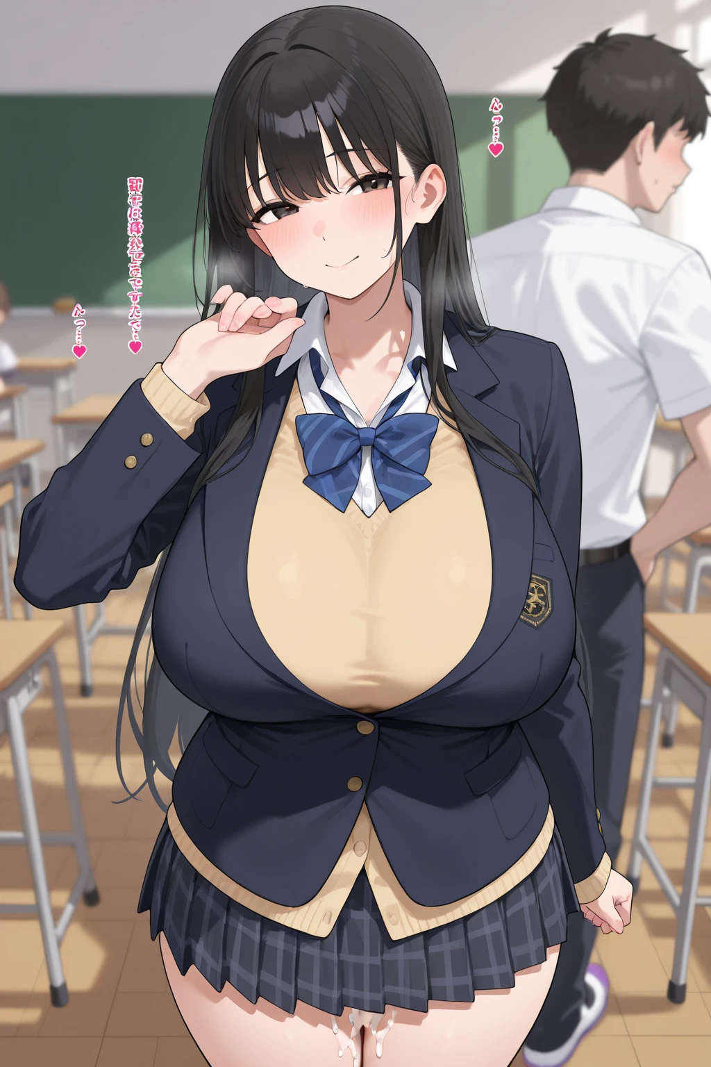 best quality, Main Part, Very detailed, Detailed background, 1 Girl, Solitary, Long hair, flower, White background, Pink flower, Simple background, contour, Upper Body, shirt, shirt branca, flower branca, bow, stripe, sheet, blush,Become a,Medium breasts,A mom,Open mouth drooling,blush,sexly