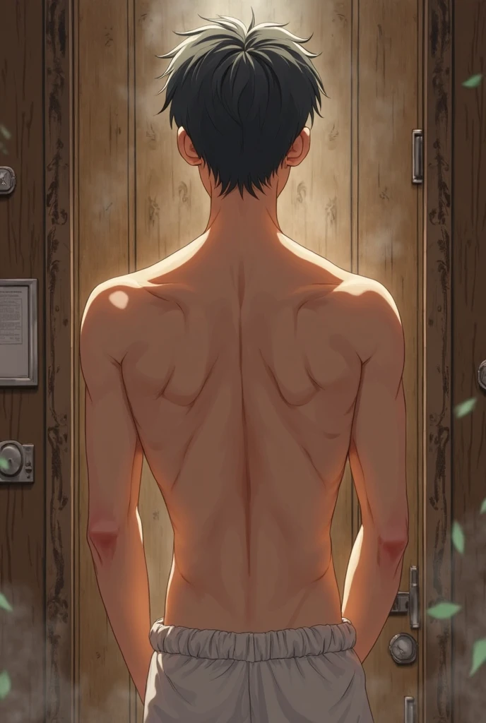 Bedroom in apartment、Dark Room、Three naked men standing、NSFW
