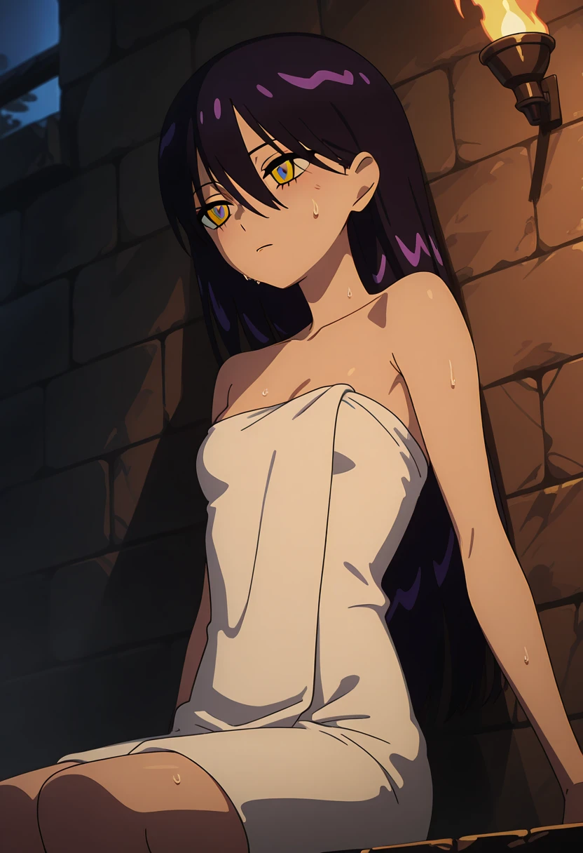 ä ̧ƒæ ̃Ÿé Tmé¦TM,black eyes,black fur,wide,hits,Side locks,very wide,(NSFW:1.1),
clavicle,bare shoulders,naked towel,Thighs,nose blush,wet hair,:<,,, exquisite images, High Definition,Masterpiece,Best Quality,