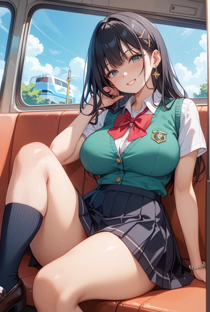 (masterpiece:1.3, highest quality, Ultra-high resolution, Super detailed), (Realistic, photoRealistic:1.4), Beautiful illustrations, Perfect lighting, Natural light, colorful, Depth of written boundary, 女性one person,Attractive legs,whole body,
View Viewer, whole body, Front view:0.6, 1 girl, 日Book語, office lady, 19 years old, Perfect Face, (Perfect Anatomy), Cute and symmetrical face, Baby Face, Shiny skin, ,
(Long Hair:1.7, Straight hair:1.2, Black Hair), Hair between the eyes, Emerald green eyes, Long Eyelashes, (Big Breasts:0.8), mini skirt,Bookを持っている,
Beautiful Hair, Beautiful Face, Beautiful fine details, Beautiful clavicle, Beautiful body, Beautiful breasts, Beautiful thighs, Beautiful feet, Beautiful fingers,
((Short sleeve navy high neck sweater), ID card),
(Beautiful views), Daytime, (Office Lounge),, (Smile, Half an eye, Lips parted),Bookを持っている,whole body,mini skirt,one person,whole body,Attractive legs,Book,Book,whole body,Attractive legs