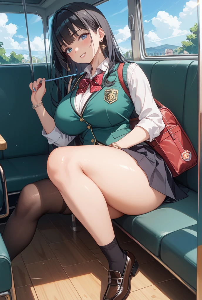 NFSW, (embarrassed,blush:1.2),(saliva:1.3),(out tongue:1.1),(open mouse:1.2),(aroused fece:1.1),(ahegao:1.2),naughty face,masterpiece,(steam:1.3),(sweat:1.5),(oily skin:1.3),very high quality, 4K,1girl, mature girl, mature,gal,GAL, aroused,(emerald light green hair),short cut hair,small fusion medium tits,nobra,braless,(don't expose breasts:1.2),(curvy body:1.2),(purple eye),(armpit sweat stains:1.1),(school shirt cling tightly to the fit:1.2),(clothed very too tight fit very tight long sleeve school white shirt:1.2) ,(clothed sweaty very too tight fit school white shirt:1.2),(dark green plaid pleated high waist school side slit micromini skirt:1.4),choker,hairclip,tuck in shirt,ear piercing,school red ribbon tie,(black very tight thigh-high socks:1.4)),(black lace garter belt:1.2),(lace garter ring:1.2),erect nipples,nipples hard poking see through,full body shot,(standing),(trembling:2.2),(in train:1.5),(crowd:1.5),perfect hand,(female ejaculation:1.3),(hands up head:1.5),(hairy pubic hair:1.7),