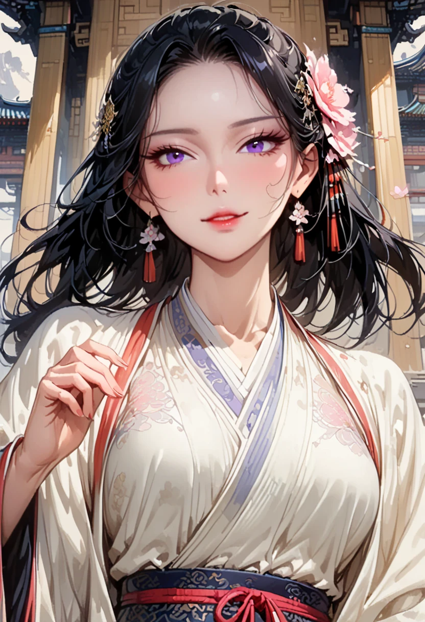 teens girl,Mirror,Coiled bun,rnlong hair,Hairpins,Hanfu,Nobile,head gear,ancientry,Chinese big breasts,Need,k hd,professinal