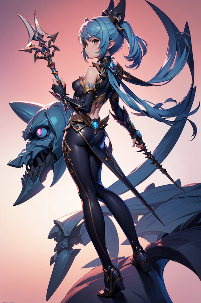 Sozinha, 1 mulher, Foco feminino, android, armadura azul, olhos verdes, obra de arte, alta qualidade, arm cannon, sitting on the edge of the top of a building in Tokyo - the cyberpunk city in the background, SSCI - FI, fantasia, intricado, muit bonita, elegante, luz neon, altamente detalhado, pintura digital, art station, arte conceitual, anatomia humana, Luz suave, suave, illustration, por tian zi e artgerm e greg rutkowski e alphonse mucha e loish e WLOP