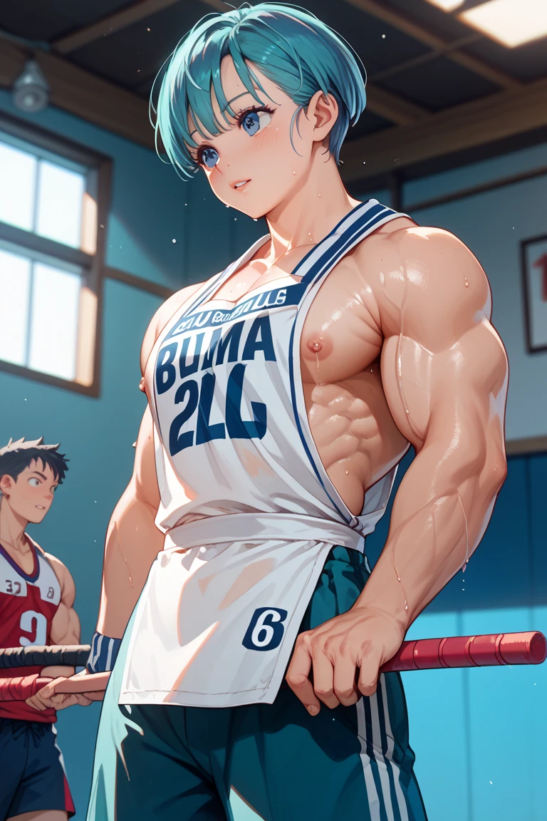 1boy, adult, handsome, perfect face, detailed eyes and face, clean shaved, muscular, capturing a rural atmosphere, dynamic lighting, unreal engine 5, hd picture, satoru gojo, white hair, short hair ,hair between eyes ,blue eyes, white skin, pink nipple, milk nipple details, hold the shoes