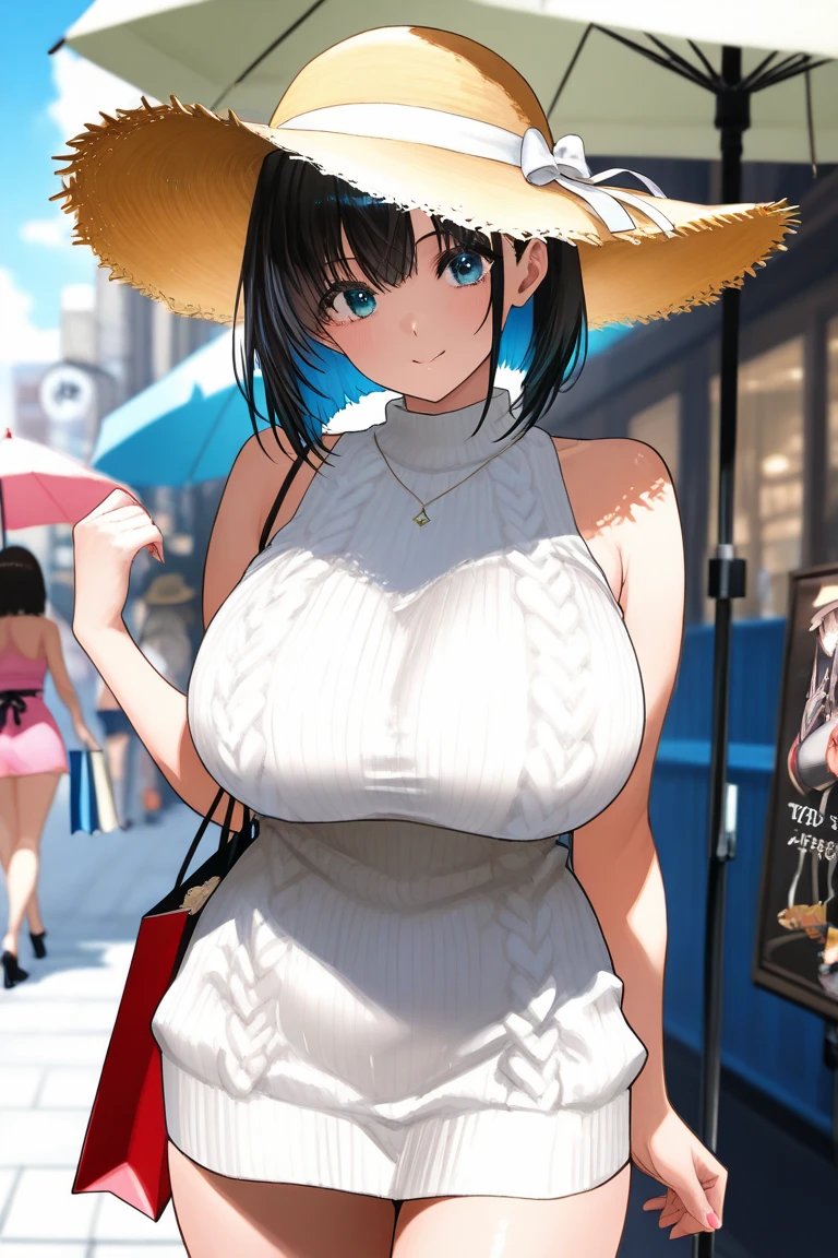 (familiar, Masterpiece, of the highest quality, Complex),
cowboy shot, Kyoka Tachibana,
big breasts,
1 girl, alone, in a convenience store,
Cute eyes, beautiful face, perfect round ass,
Fit and body, female pervert,
The jacket is a nice light shirt., exposed cleavage, Beautiful woman in a white shirt and a miniskirt., Super mini tight skirt, SMILE,
negro high-heels, knee high socks, negro_hose,
adolescence, alone, pale skin,
Blue eyes, ((beautiful mature woman)),
no_bar,
enchanting SMILE, naughty face, sweat, vapor, ashamed, blush, enthusiastic, (spoken heart),
They are standing, Best sexual poses, Cover your groin,
(in a convenience store), Near the ocean shore, (window, ocean, null, cloud, day), summer, interior, perspective, bright lighting, Shelves with many products., White wall,