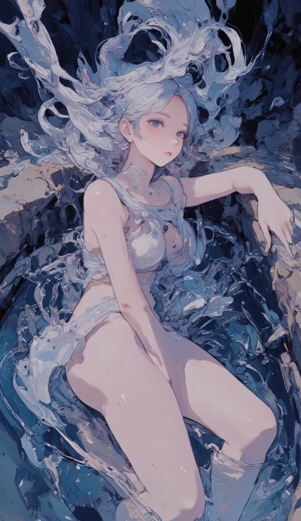 Deep subliminal, Surrealism, in watercolor style, Photorealism, Water