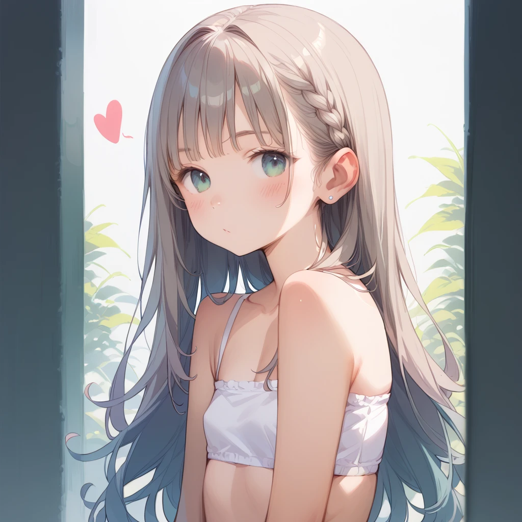 ((masterpiece)), ((Highest quality)), (Very detailed), (Kneel), One person, Long silver hair, blue eyes, Wearing a cute bikini, Tattered road, High resolution, Super sharp, ((Beautiful Eyes)),