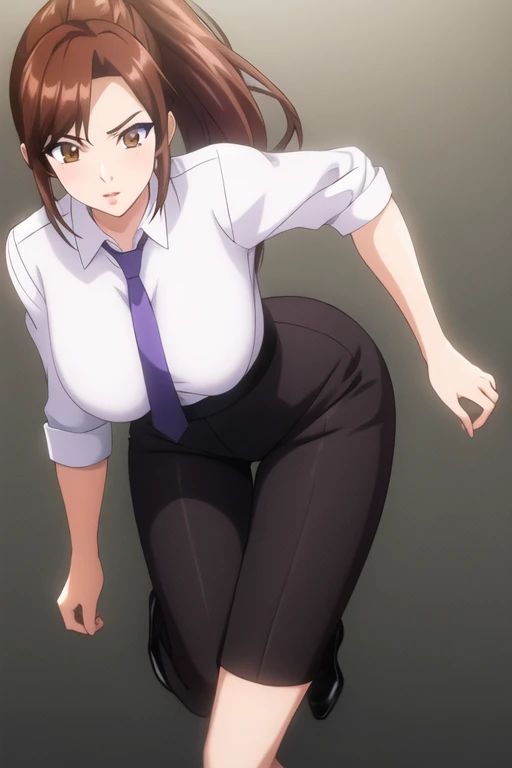 highest quality, masterpiece, High resolution, 1 girl, Sae Chabashira, (30 year old adult woman:1.5), (One body), First Default, First Closing, (black_Jacket:1.5), (White shirt:1.5), (black_Pencil Skirt:1.5), formal, suit, (First hairstyle:1.5), Long Hair, (black髪:1.5), hair ornaments, (Brown eyes:1.5), ponytail, (Hair Clip), (Detailed and beautiful eyes:1.6), Highly detailed face, Perfect lighting, Extremely detailed CG, (Perfect hands, Perfect Anatomy), classroom, Perfect body, (Pantyhose fully exposed:1.5), (Pantyhose in full view:1.5), (Panties fully exposed:1.5), (Panties in full view:1.5), (blackいパンスト:1.5), (smaller head), (big:1.5), (blush:1.5), (Wide pelvis), (とてもbig_Lower Body:1.5), (Very thick_Thighs:1.5), (Lift up the skirt:1.5), (スカート that rolls up:1.5), (股間のアップをFrom below見上げる_perspective:1.5), (From below:1.5), (Cowboy Shot), (smile:1.5), (big胸:1.5), Cleavage, (Long legs:1.5), (Watching the audience)