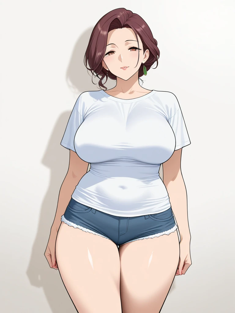 Fraction_9, Fraction_8_direction_7_up, source_Japanese cartoons, 1 girl, solitary, indoors, pale, Mature雌性, skirt, wearing skirt,Bikini, Green Eyes, Blonde hair,whole body,Mature,A mom,Super big breasts
