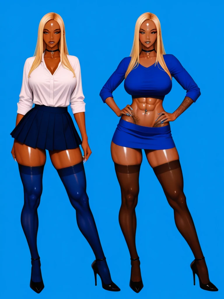 ((masterpiece)),(((best quality))),((character design sheet)), illustration,1man, boy, 1 girl, 1 woman, environment Scene change, ((man is (pompadour:0.9)(black skin:1.1)), muscular, (pink skin:1.2), white tshirt, white underwear, masculine, rugged, manly, sharp edges, heroic, pink legs, thick legs,)) (woman is blonde with ponytail,((puffy lips))) scribbles and marks, no face, ((mannequin face:1.2)), rough sketches, pose too, white and black color palette, 8k,16k, (simple background, light background: 1.3)