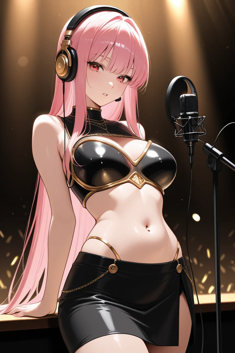 (Anthro wolf woman:1.2), (21yo), (grey fur), (huge breasts:1.1), (pink and orange braided hair:1.2), wearing a (punk rock outfit:1.2), (detailed hand and finger:1.1), (singing on stage), band behind her, she's (playing guitar), (squirting orgasm), (detailed face and eyes:1.2), (busty), (deep cleavage:1.1), (labia:1.2), (teat outline:1.2).
