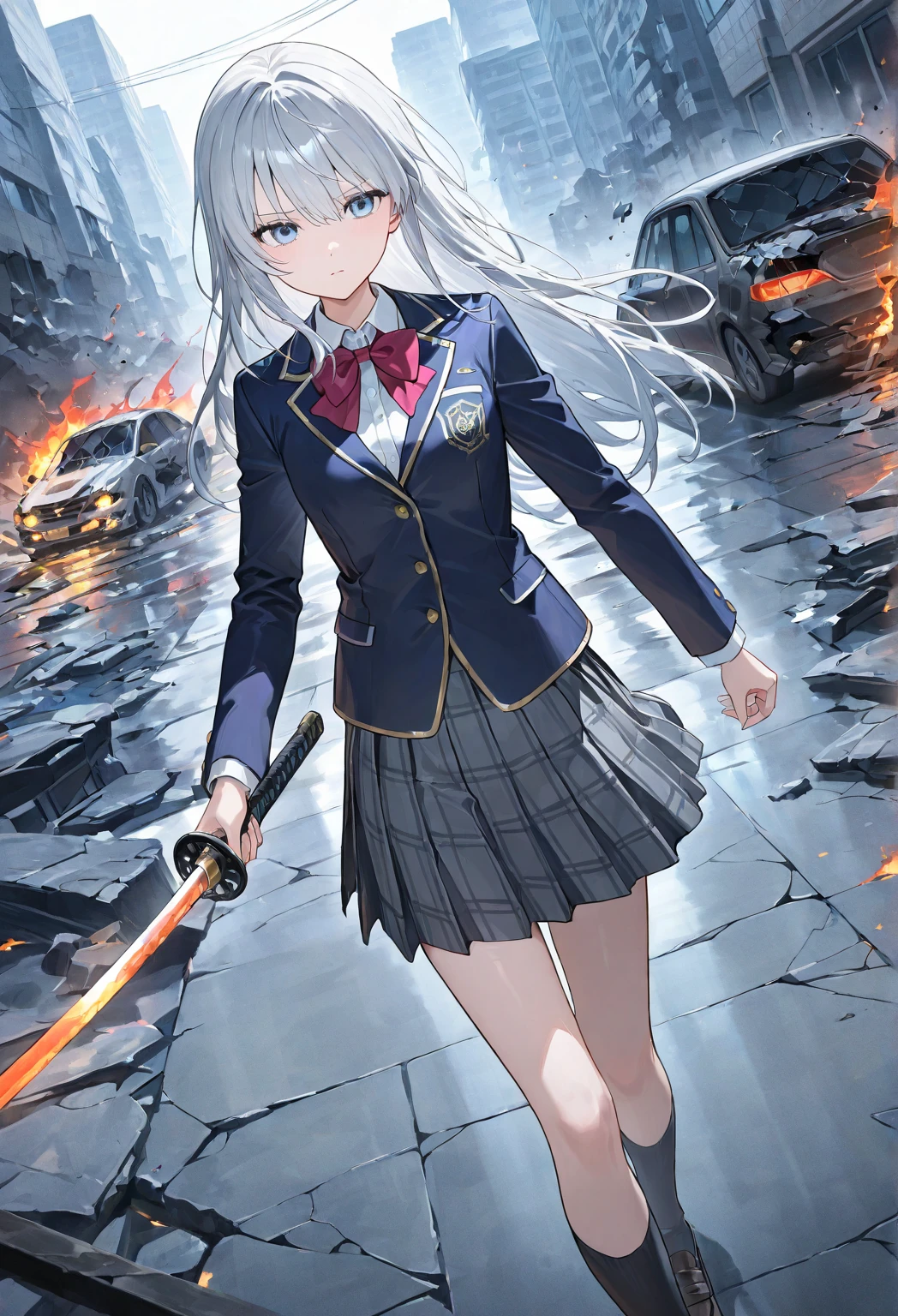 (best quality, masterpiece, highres),1girl,solo,horror \(theme\),quin tails,student,summer_uniform,rokinon 85mm,dynamic_angle,
<lora:draw sword from chest_v1.06:1>,draw sword,electricity,from chest,hand up,