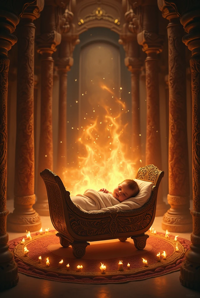 Royal baby's cradle burning inside