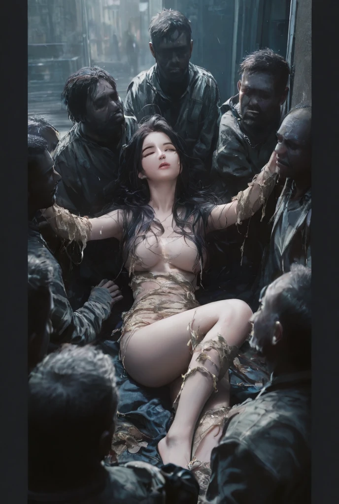 High-definition photo quality 3DCG、nightmare universe、crazy fantasy world、Inma Theater stage、A beautiful and proud ballerina、tall、beautiful white skin、toned muscles、、long limbs、Beautiful ample breasts、Large puffy nipple、sweaty、body odor、Dirty loincloth、Sexually tortured by a group of filthy monstery whole body is raped by many lewd hands、You can lick your whole body、Being played with all over my body、soiled dress、Compulsory sexual pleasure、climax、Fallen、get urine splashed on the face、Forced to drink a lot of urine、Greedy vagina、slave collar、