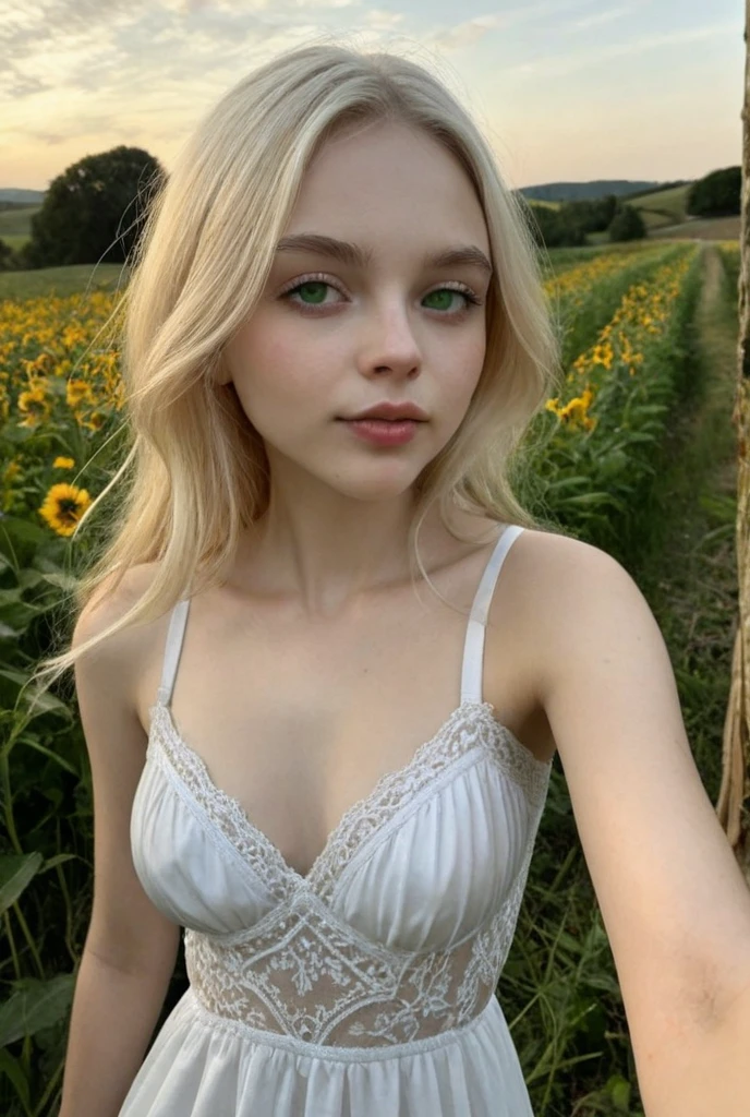 1 girl, big breast, wear lingerie, (platinum blonde hair), evening, sky, dense clouds, sunbeams, streak of sunshine shining through the clouds, streak of light, outdoors