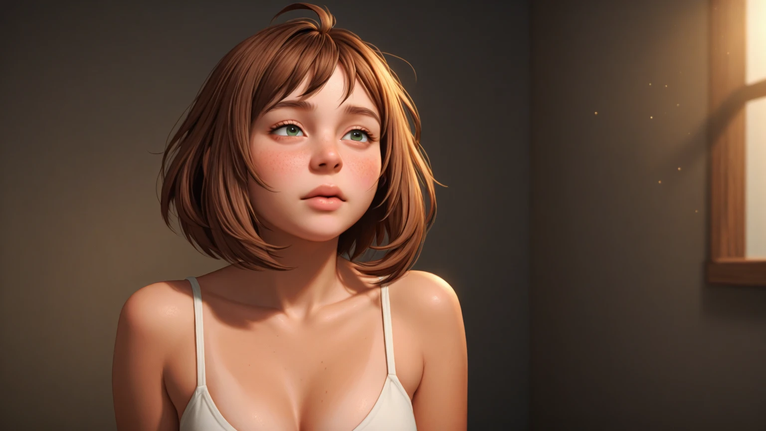 (masterpiece, best quality), 1girl,Golden Copper Short Messy Hair with High Fade, tiny breasts, <lora:borisu:1>