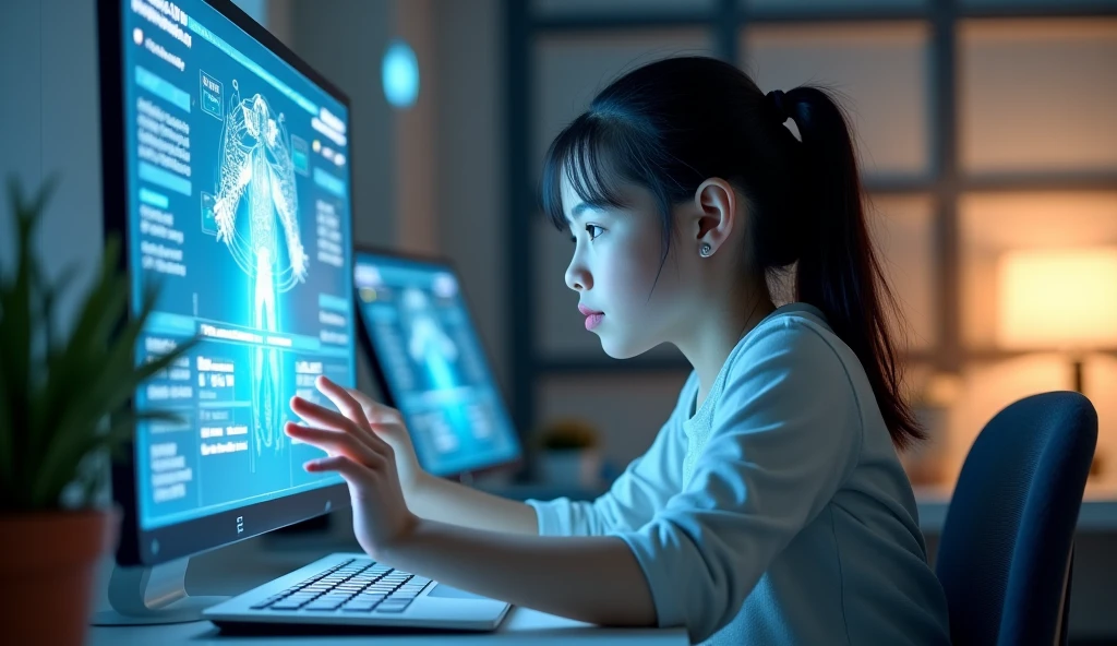 ((A girl is looking at a monitor screen))、Japanese、8age、(masterpiece), (Best illustrations)、Realistic Background, Gaming Bedroom, Multiple large computer-equipped televisions, Ring lighting , Rim Light,(Highly detailed CG Unity 8k wallpaper),(masterpiece), (Highest quality), (Vaporwave Style), (Super detailed), (Best illustrations),(Best Shadow),Perfect lighting , Perfect Anatomy , Vibrant colors、A girl is using a computer、invest、