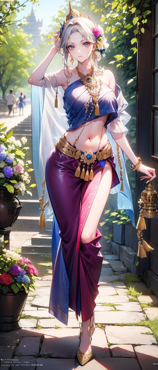 (masterpiece, best quality), 1girl, <lora:Trish_Una_LoRA:1> TrishunaDef, full body, underboob cutout,