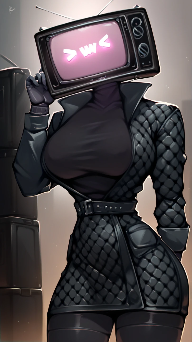 big breast, big ass, purple sweather inside coat