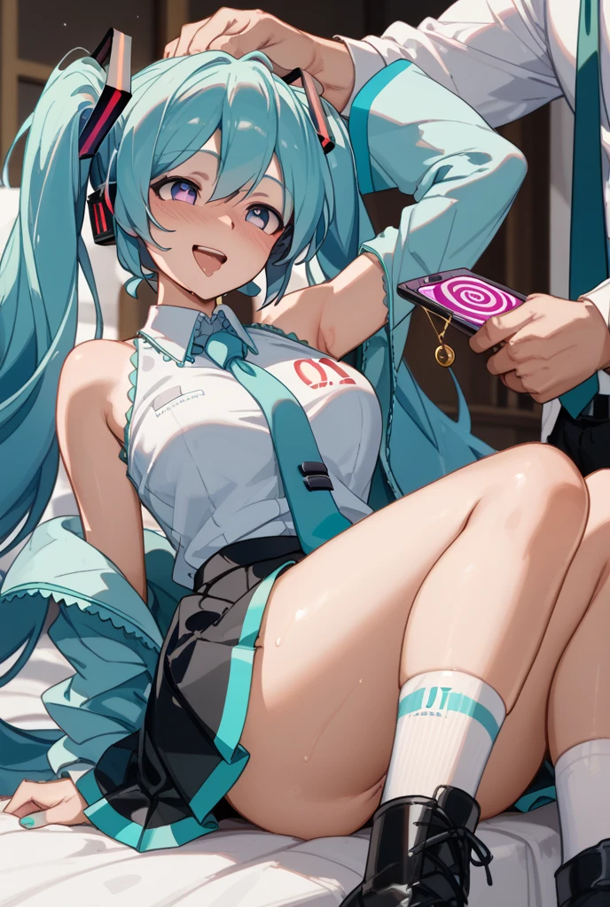 masterpiece, Great, Great, 1 girl, Blue eyes, shirt, pleated skirt, medium breasts, sort, (( wet, , sitting on the ground, money on earth)), cumshot, ahegao face, cum, slave, slut, hatsune miku, (cum on clothes:1.4), blush , penis near face, (blowjob:1.5), sucking penis, 1girl, 1boy, fellatio, sucking big penis, oral sex , nsfw, hardcore, penis too big, cum, full blush, on a knee, ((full body shot)), abs