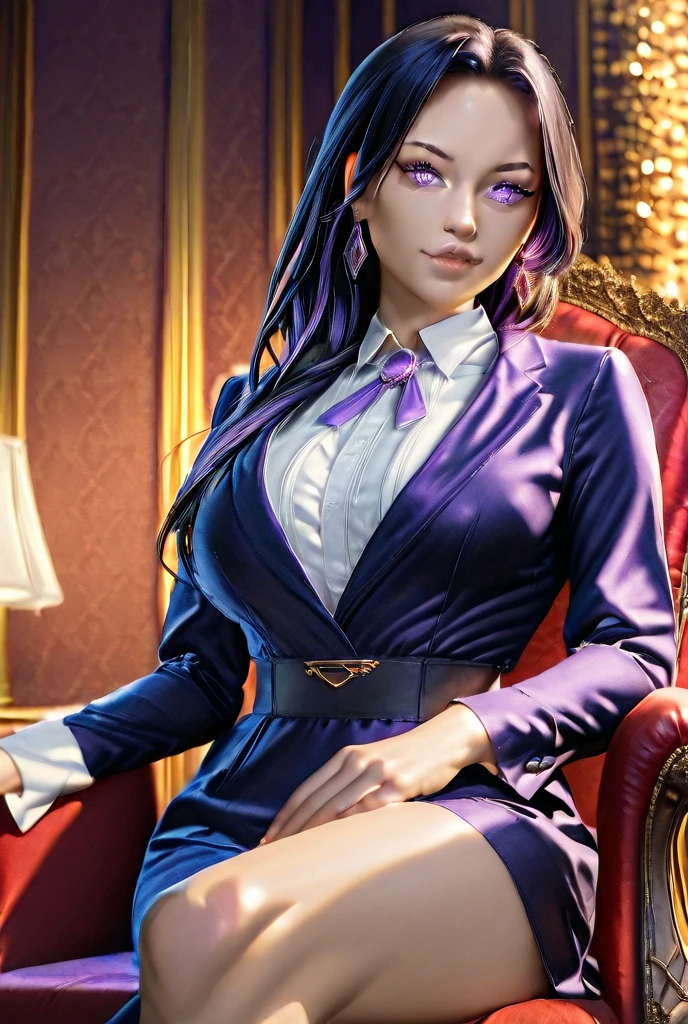 <lora:ShionKasugai-09:0.99> shion_kasugai, long_hair, std_suit, cleavage, solo, 1girl, beautiful, (masterpiece:1.2), (best quality:1.2), perfect eyes, perfect face,<lora:perfectfingers:1.0>