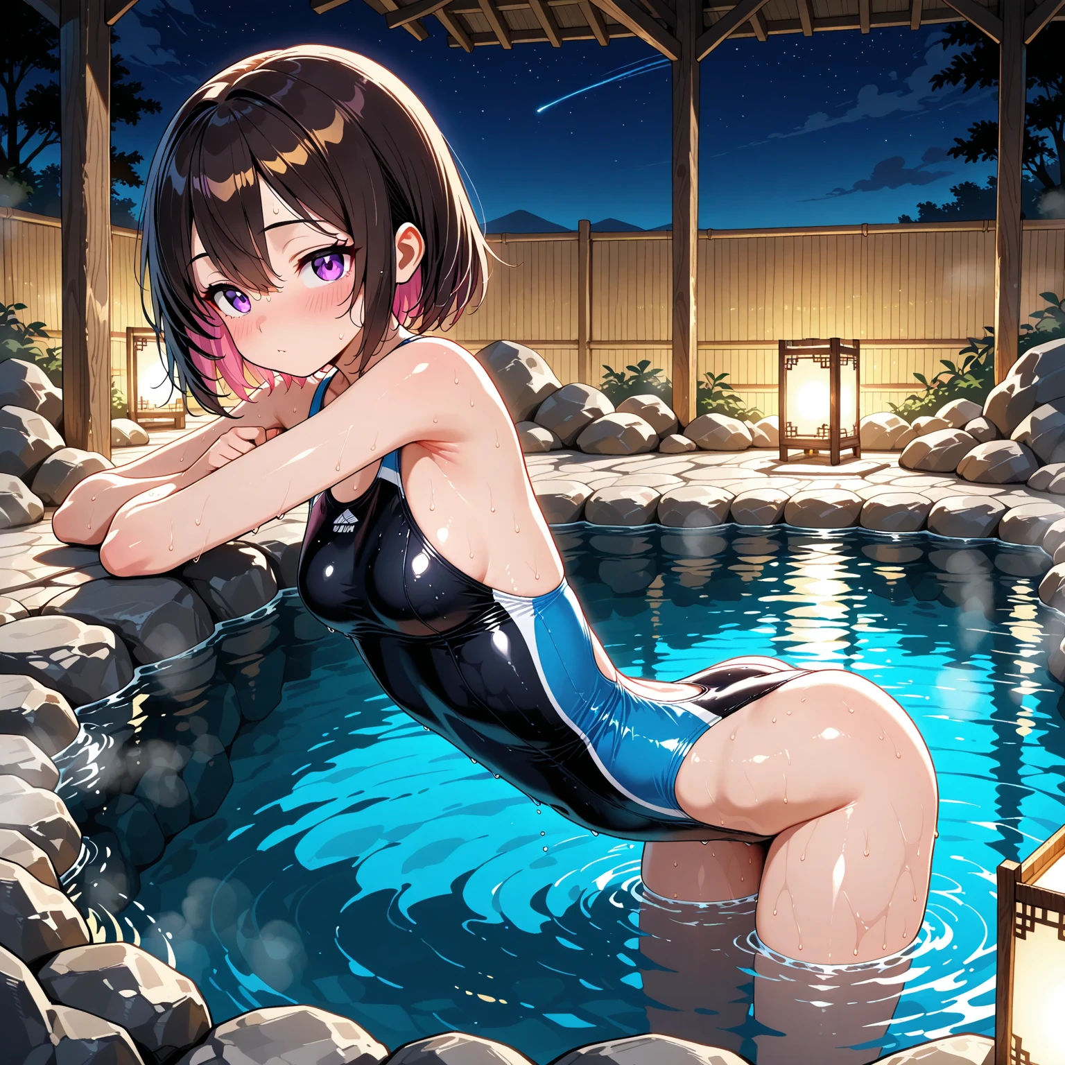 8 year old Japanese girl naked,Open-air bath,Kneeling doggy style,Anal,Rear view,Close-up heart-eyes excited ahegao face'Eyes wearing silver-white mirrored lens sunglasses、I looked at the world reflected in the lenses of my sunglasses..(Side Pony,Colorful Hair),