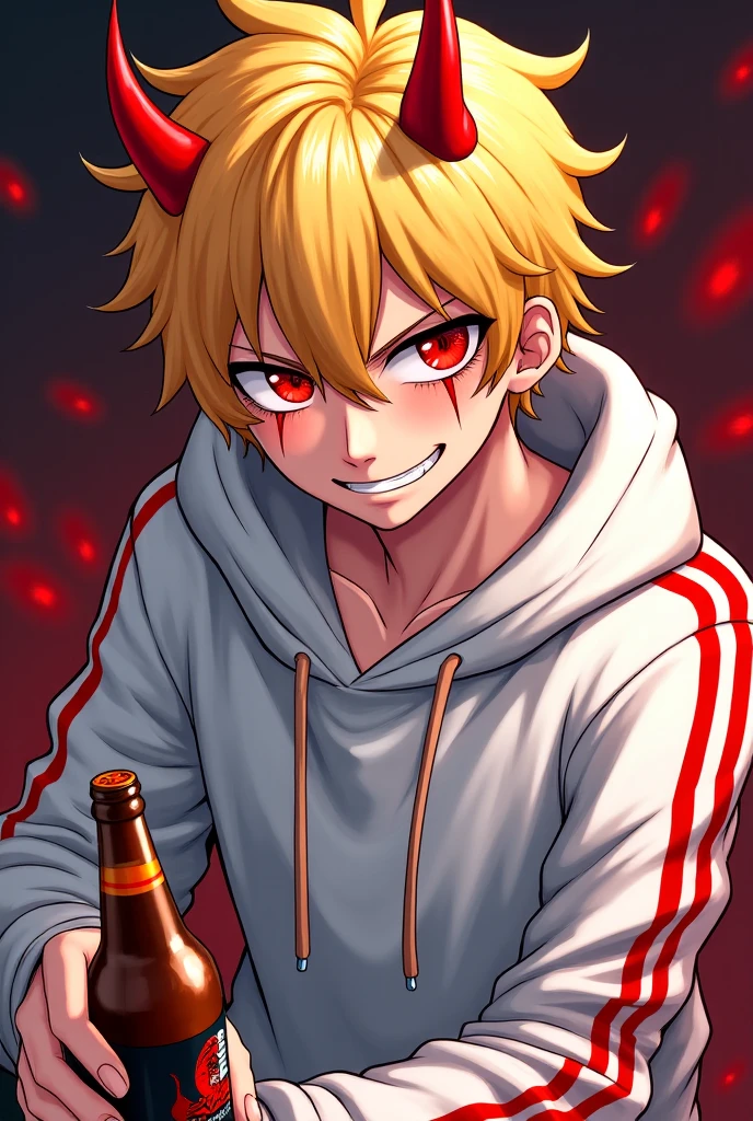 Bakugou Katsuki anime with his hero costume extending his hand to give a chocolate 