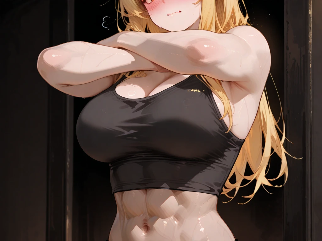 Sensual, Long blonde hair, Thick thighs, 8k, 4K, Highest quality, High resolution:1.2), Cute anime face, Noise Reduction, Sparkling blue eyes, A kind smile, Kind eyes、Toned Abs, Muscular arms, Muscular legs, Young Face, Anime Eyes, (((Big Breasts、A chest that's about to burst)))、(((Bondage Style)))、(((Rear View、I turn around、Accentuate your butt))), close your eyes, Tears in the eyes、Open your mouth, What saliva leaves behind, Wet skirt hem, Sticky panties, Bulging of the vibrator cord, Vibrator with Garters, I can see her pussy,The vaginal opening is visible,The vagina is visible,The female shadow is visible