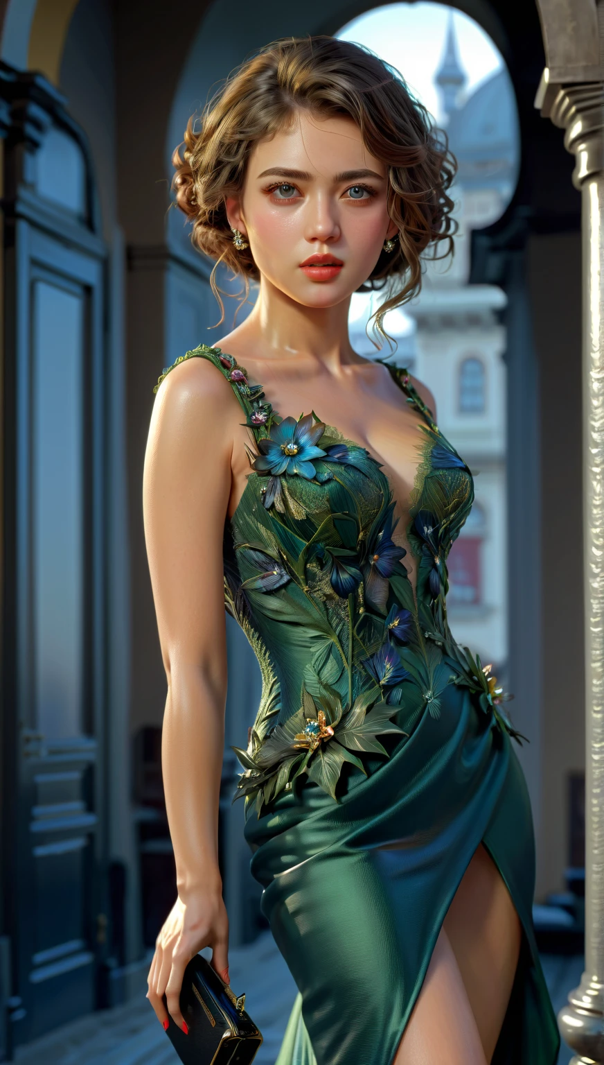 a female centaur going to cocktail party, wearing elegant silk shirt, intricate dress, wearing diamond necklace