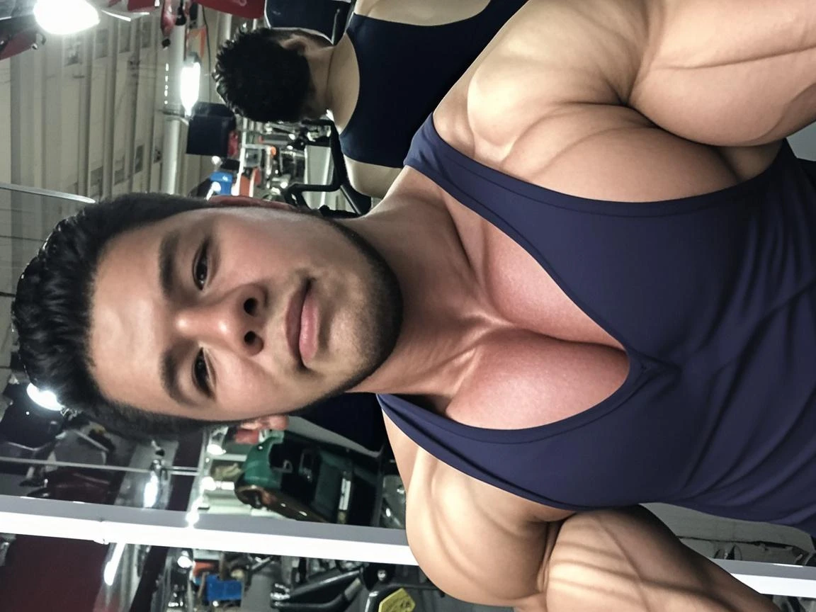 masterpiece,best quality,30 year old asian male,chinese male,(gym background),realistic,dramatic lighting,atmospheric,intricate detail,natural face expression,Photorealistic,detailed background,depth of field,male,POV,looking at viewer,ChangShuANAL,(sharp head:1.3),muscular,(mole:1.2),(fat man:1.2),(mustache:0.8),skindentation,<lora:ChangShuANAL_20240322101000:0.8>,