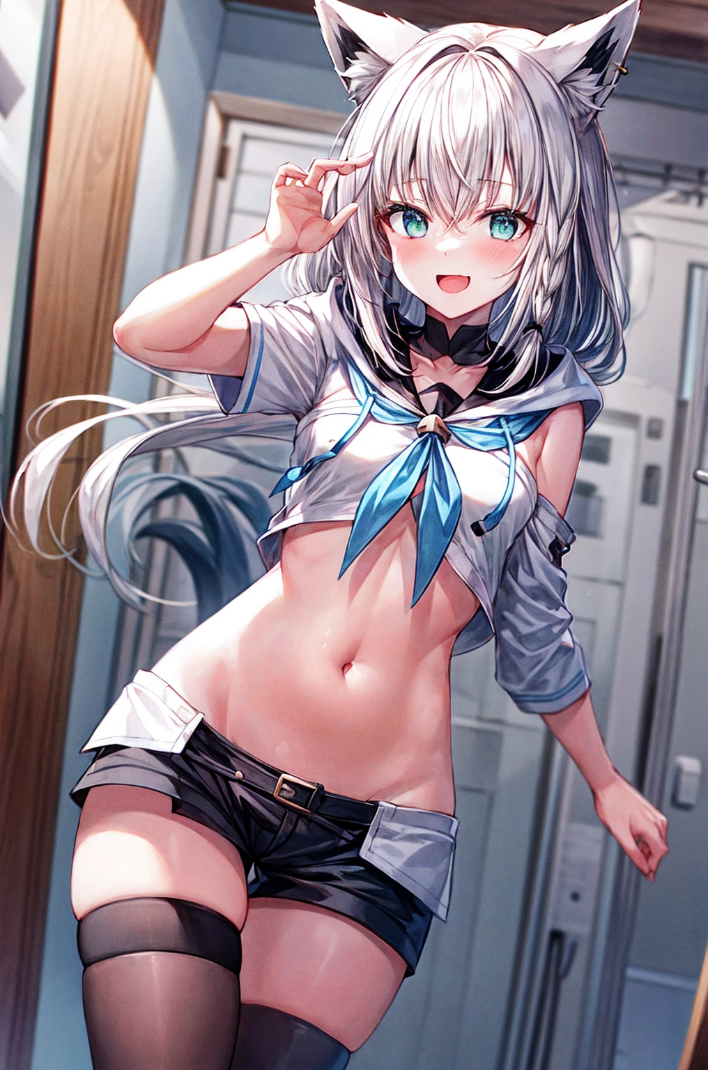 {{{nsfw:1.5}}},nose blush,scowl,tears,embrrassed,sexual excitement,despair,love juice,slim body,small breast,sweat,arms behind head,arms up,bdsm,handcuffs,shackles,chain,chained,shibari,1 girl,indoor,cowboy shot,braid,blonde hair,hair ribbon,blue ribbon,short hair,collar,
wooden horse,rub crotch,torture device sailor collar,leotard,bow,