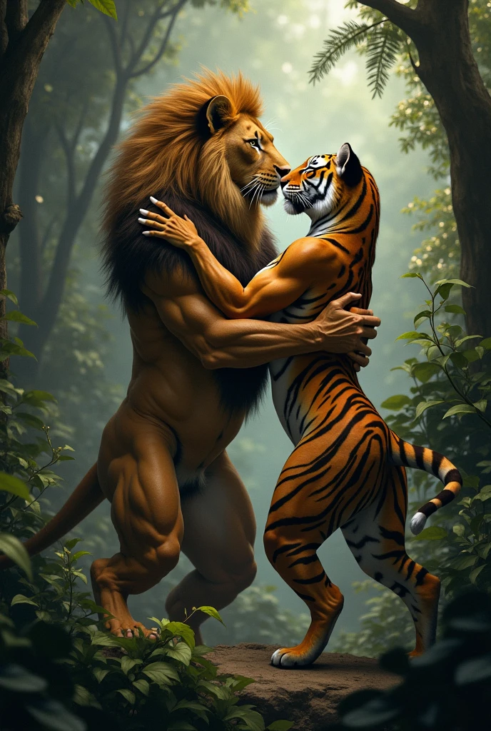 Lion with a warrior