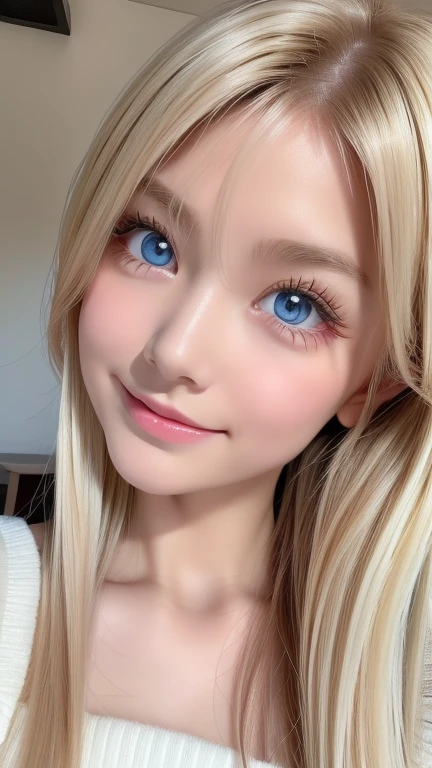highest quality Shining, clear, white skin、Her windblown blonde hair hides her beautiful face、huge、20 years old cute sexy little beautiful face、Beautiful straight hair that stands out、growing up, Sparkling light blue eyes、long silky bangs that cover cute eyes, Sexy and cute young woman with super long hair hiding her sexy face、Super long, natural platinum blonde shiny hair Beautiful bangs that cover the forehead and reach the eyebrows Beautiful chest whole body Lower Body Overall image Sensual pose Sexy floral lace top and bottom split underwear They are trying to seduce me. A devilish look peace sign The underwear is small Hair Nude He has a white stick in his hand and is about to lick it. He has his mouth open and his tongue sticking out as if he is about to lick something in front of him. Looking up, sticking out his tongue and trying to lick Mouth and facial expression A cloudy splashed onto his face and body.