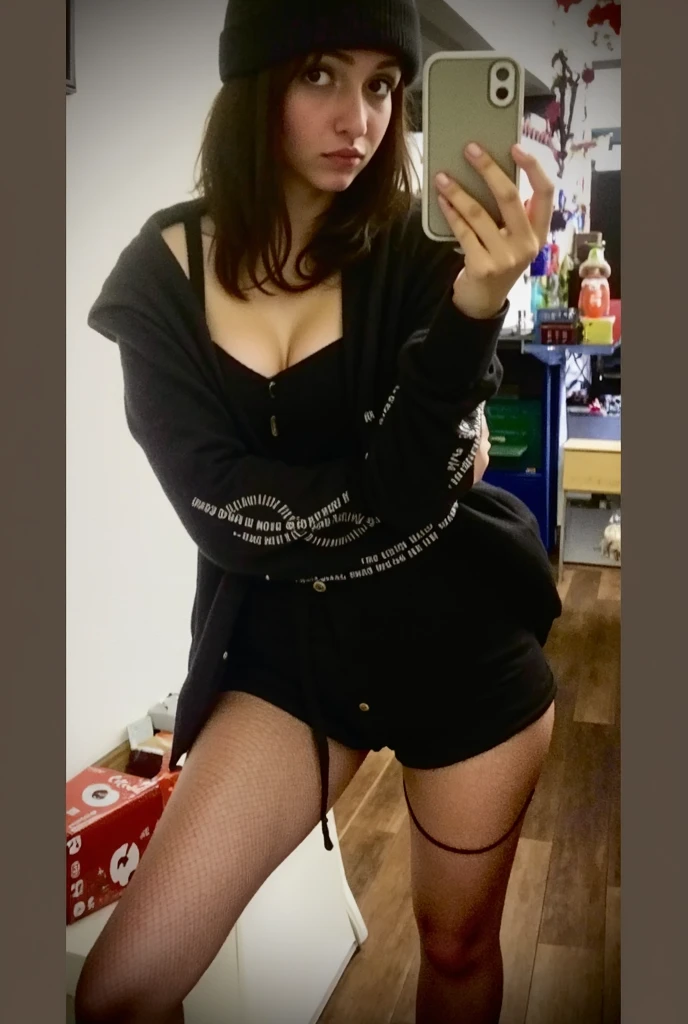 masterpiece, best quality, illustration, Super detailed, fine details, High resolution, 8K,wall paper, perfect dynamic composition,(Details High quality, realistic depiction of eyes:1.3),Oversized Light Grey Hoodie, Black lingerie, short bob hair, black hair color, Big Natural Color Lip, Large swollen breast, perfect body shape, showing a delicate slim figure and graceful curves, ((hotel room Background)), (((Hanging with hands tied above head、Kneeling))), crying a little、Don't expose it、 Harajuku style、20 year old girl、cute type、lolita, hposing Gravure Idol, full body photo、focus on crotch