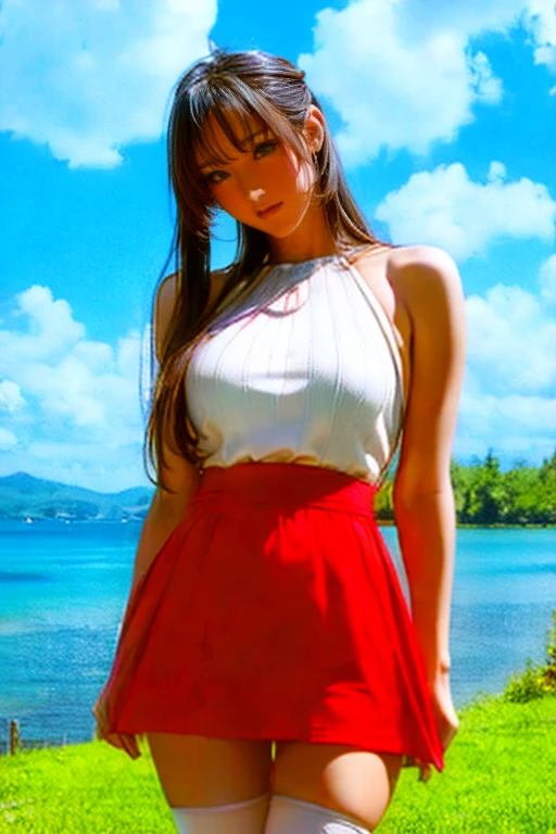 ((masterpiece, best quality))
1girl, (solo:1.16), orange hair, green eyes, long hair, freckles, pointy ears, blush, on the sandy beach, minidress, palm trees in the background, sitting cross-legged
<lora:add_detail:0.6>